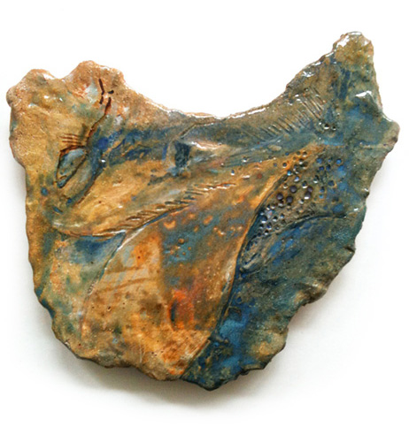 Isle of fungi  sea 30x31cm glazed stoneware 2011